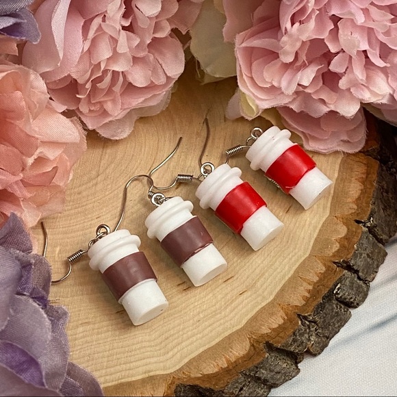 Starbucks Coffee Cup Dangle Earrings - Picture 11 of 12